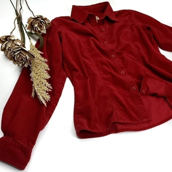 Woolrich Red Corduroy Collared Button Down Shirt S - Picture 2 of 11